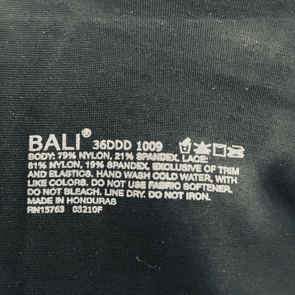 NWT BALI Passion Black For Comfort Firm Control Bodysuit Size 36DDD - Picture 7 of 7
